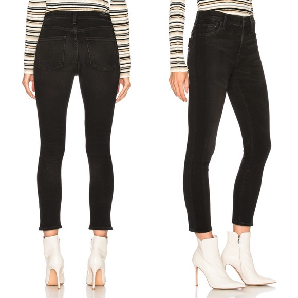 Aritzia COH Citizens of Humanity Rocket Crop Jeans Shadow Stripe Darkness - Picture 1 of 12